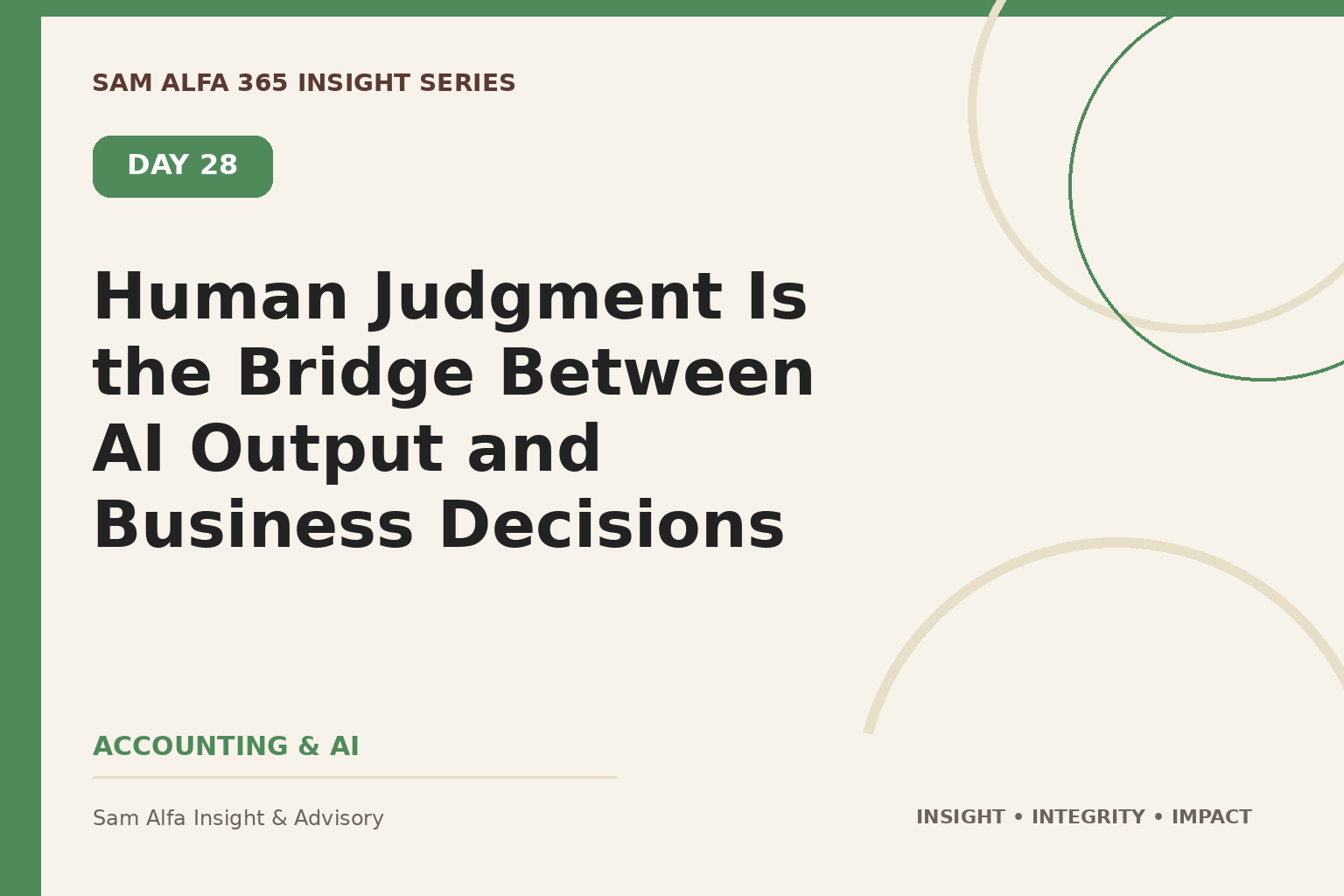 Day 28 – Human Judgment Is the Bridge Between AI Output and Business Decisions