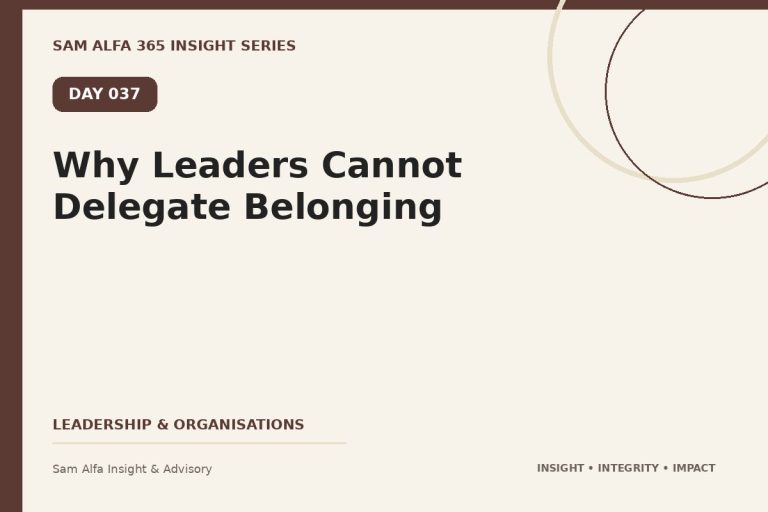 Day 037 – Why Leaders Cannot Delegate Belonging